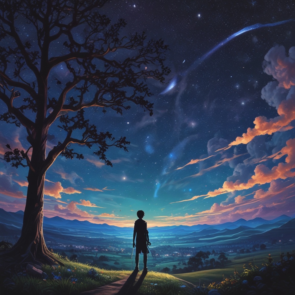 Sword Art Online starry night sky